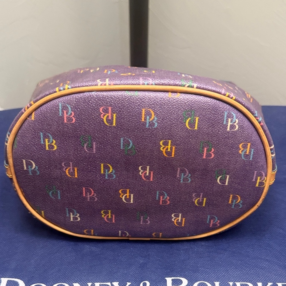 Vintage Y2K Dooney & Bourke Small  Rainbow Zipper Monogram Shoulder Bag - Picture 3 of 14